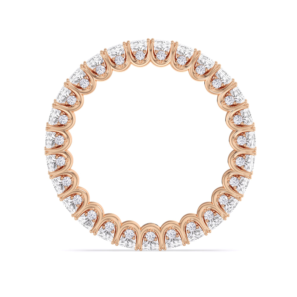 Princess Split Prong Basket Eternity Ring with 18KT Rose Gold / Natural / 2 9/10 Cut Diamond in 14KT Rose Gold / Natural / 2 9/10 view 2
