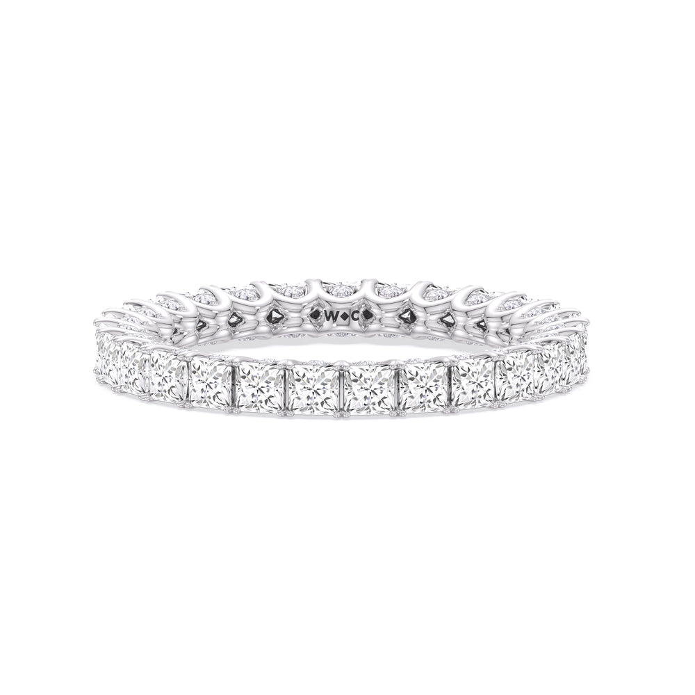 Princess Split Prong Basket Eternity Ring with Platinum / Natural / 2 9/10 Cut Diamond in 14KT Platinum / Natural / 2 9/10 view 1
