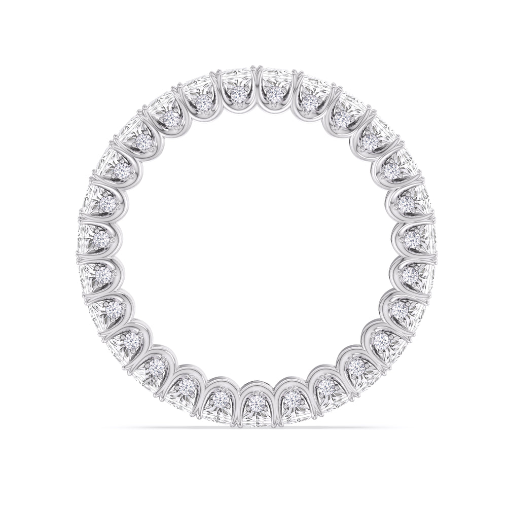 Princess Split Prong Basket Eternity Ring with Platinum / Natural / 2 9/10 Cut Diamond in 14KT Platinum / Natural / 2 9/10 view 2
