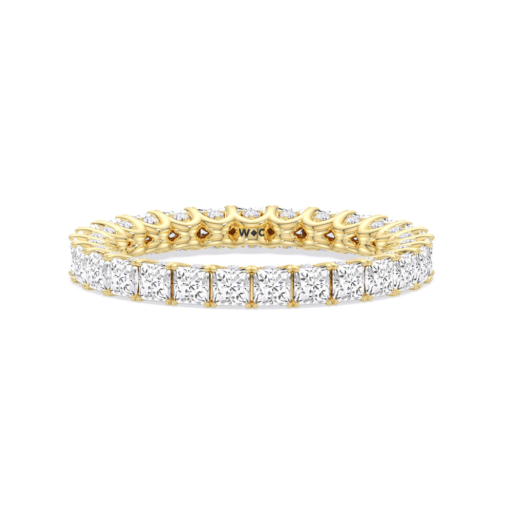 Princess Split Prong Basket Eternity Ring with 18KT Yellow Gold / Natural / 2 9/10 Cut Diamond in 14KT Yellow Gold / Natural / 2 9/10 view 1

