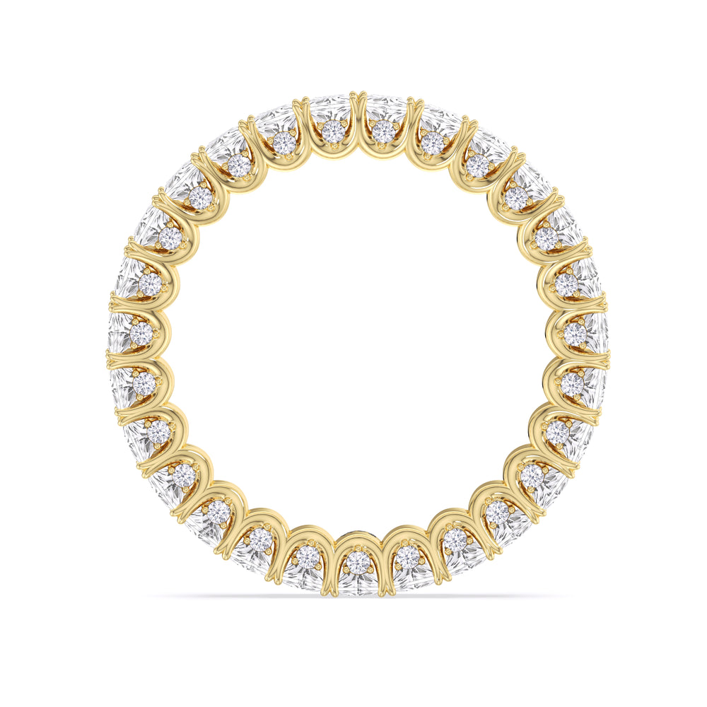 Princess Split Prong Basket Eternity Ring with 18KT Yellow Gold / Natural / 2 9/10 Cut Diamond in 14KT Yellow Gold / Natural / 2 9/10 view 2
