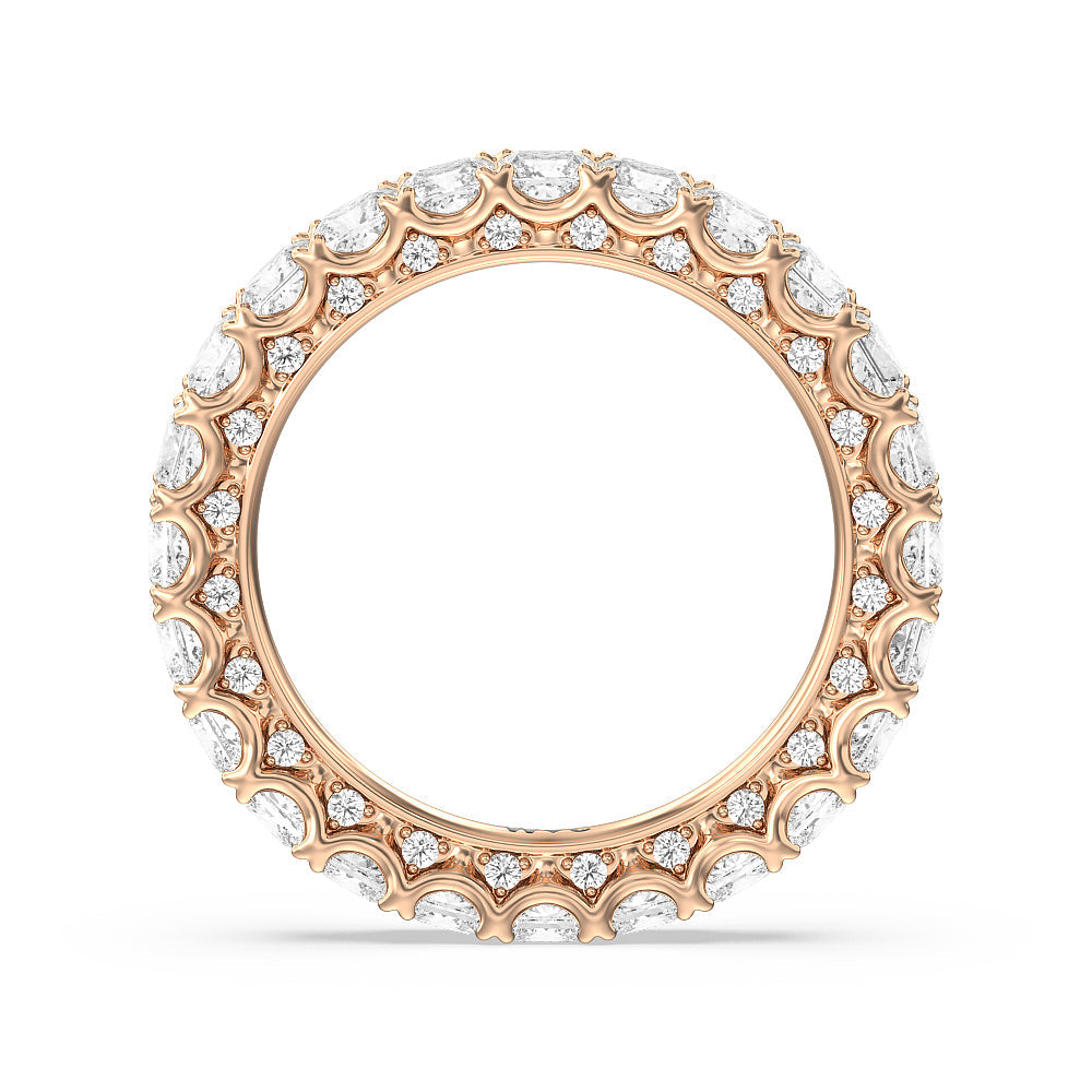 Princess Split Prong Studded Eternity Ring with 18KT Rose Gold / Natural / 4 1/5 Cut Diamond in 14KT Rose Gold / Natural / 4 1/5 view 2
