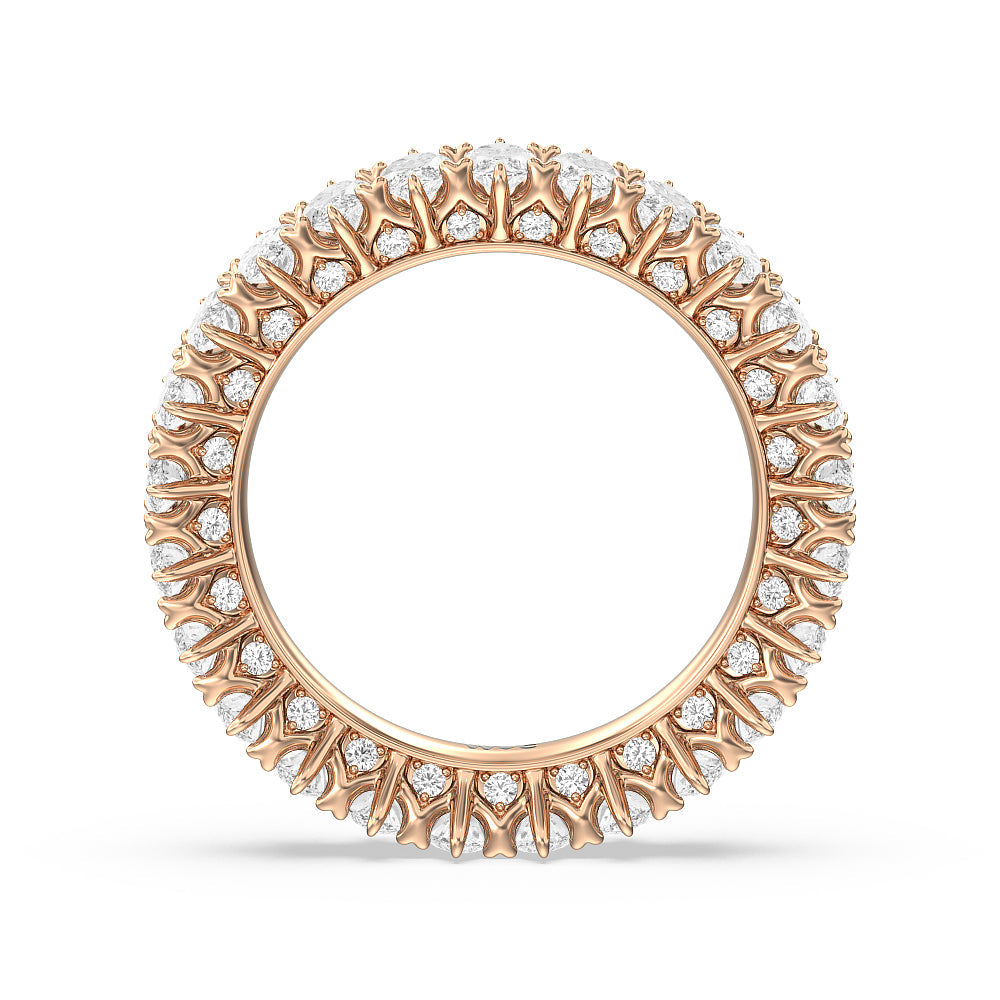 Marquise Split Prong Studded Eternity  Ring with 18KT Rose Gold / Natural / 4 1/4 Cut Diamond in 14KT Rose Gold / Natural / 4 1/4 view 2
