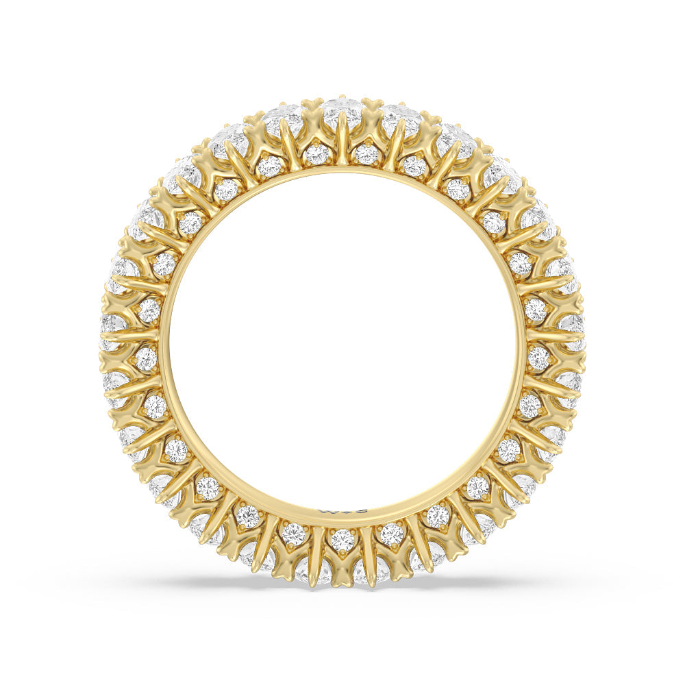 Marquise Split Prong Studded Eternity  Ring with 18KT Yellow Gold / Natural / 4 1/4 Cut Diamond in 14KT Yellow Gold / Natural / 4 1/4 view 2
