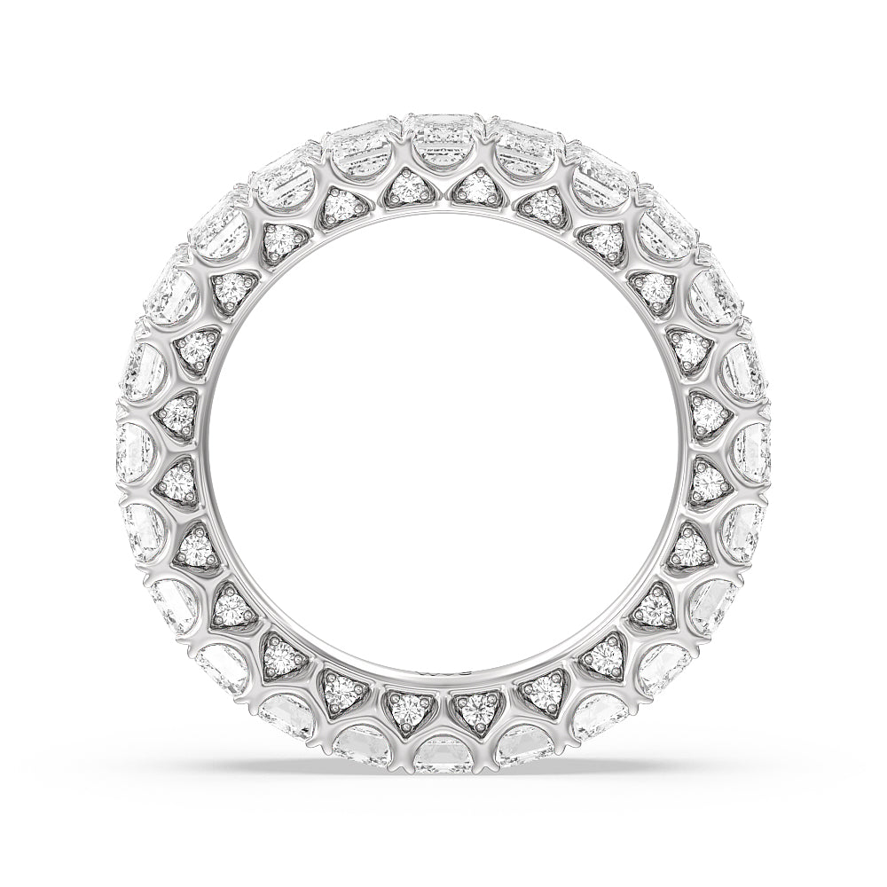 Emerald Split Prong Studded Eternity Ring with Platinum / Natural / 6 1/5 Cut Diamond in 14KT Platinum / Natural / 6 1/5 view 2
