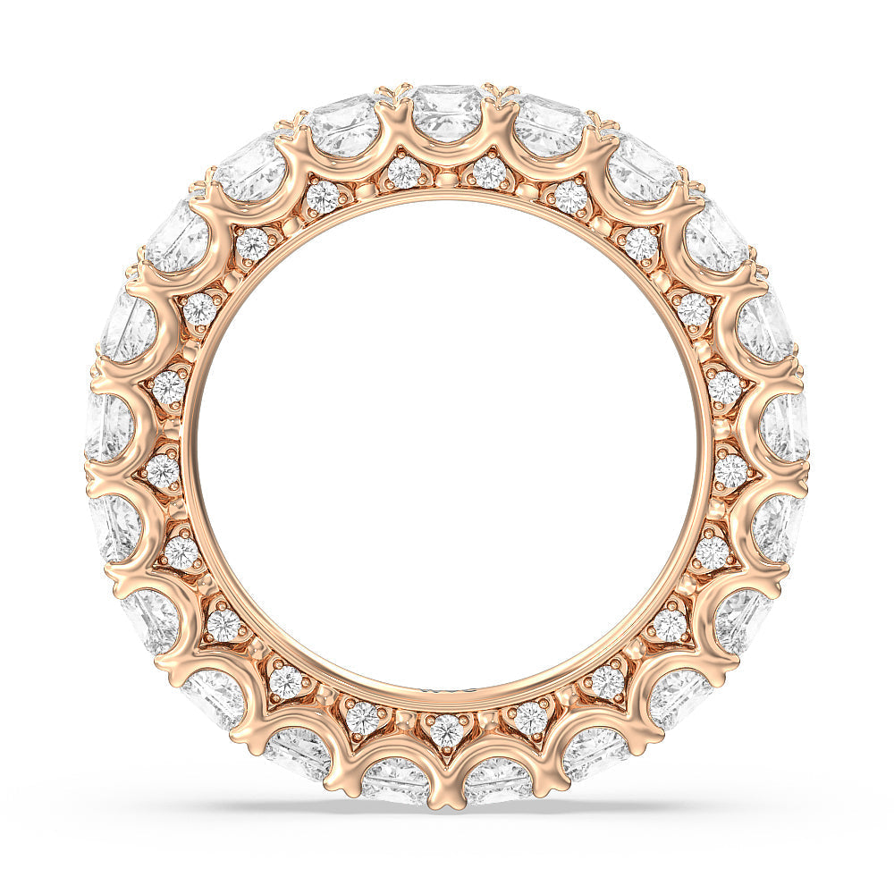 Princess Split Prong Studded Eternity Ring with 18KT Rose Gold / Natural / 6 9/10 Cut Diamond in 14KT Rose Gold / Natural / 6 9/10 view 2
