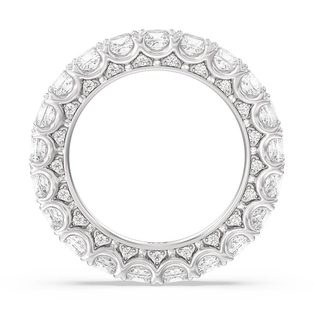 Princess Split Prong Studded Eternity Ring with Platinum / Natural / 6 9/10 Cut Diamond in 14KT Platinum / Natural / 6 9/10 view 2
