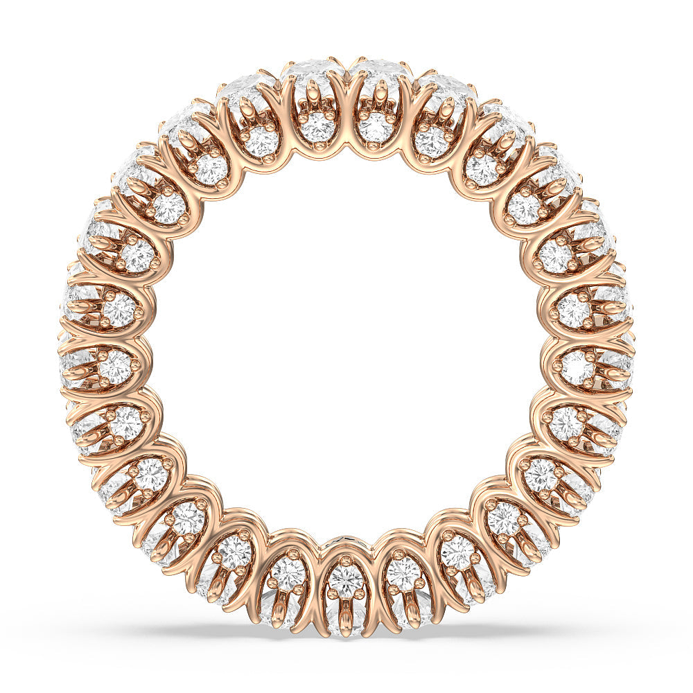 Marquise Split Prong Basket Eternity Ring with 18KT Rose Gold / Natural / 4 3/4 Cut Diamond in 14KT Rose Gold / Natural / 4 3/4 view 2

