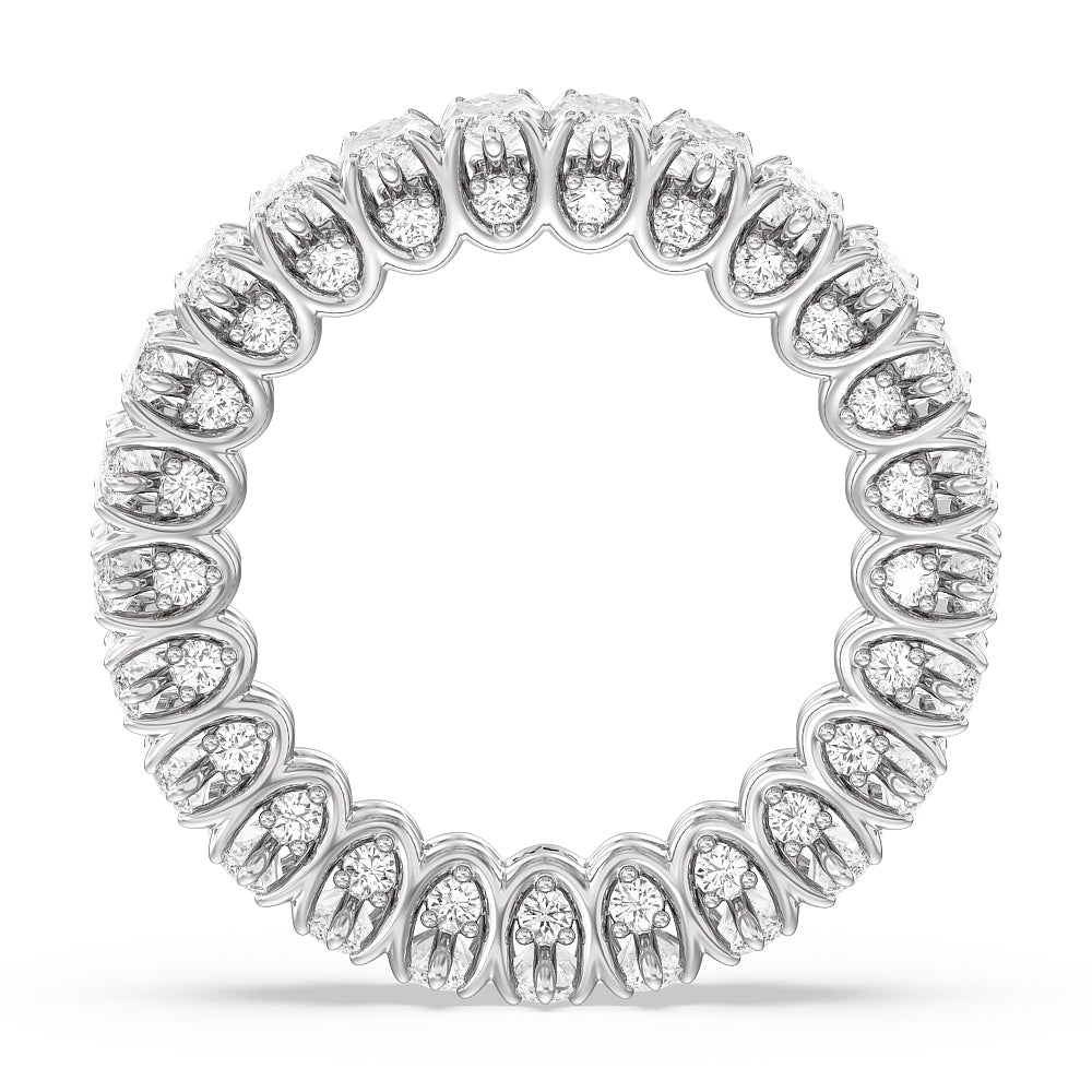 Marquise Split Prong Basket Eternity Ring with Platinum / Natural / 4 3/4 Cut Diamond in 14KT Platinum / Natural / 4 3/4 view 3
