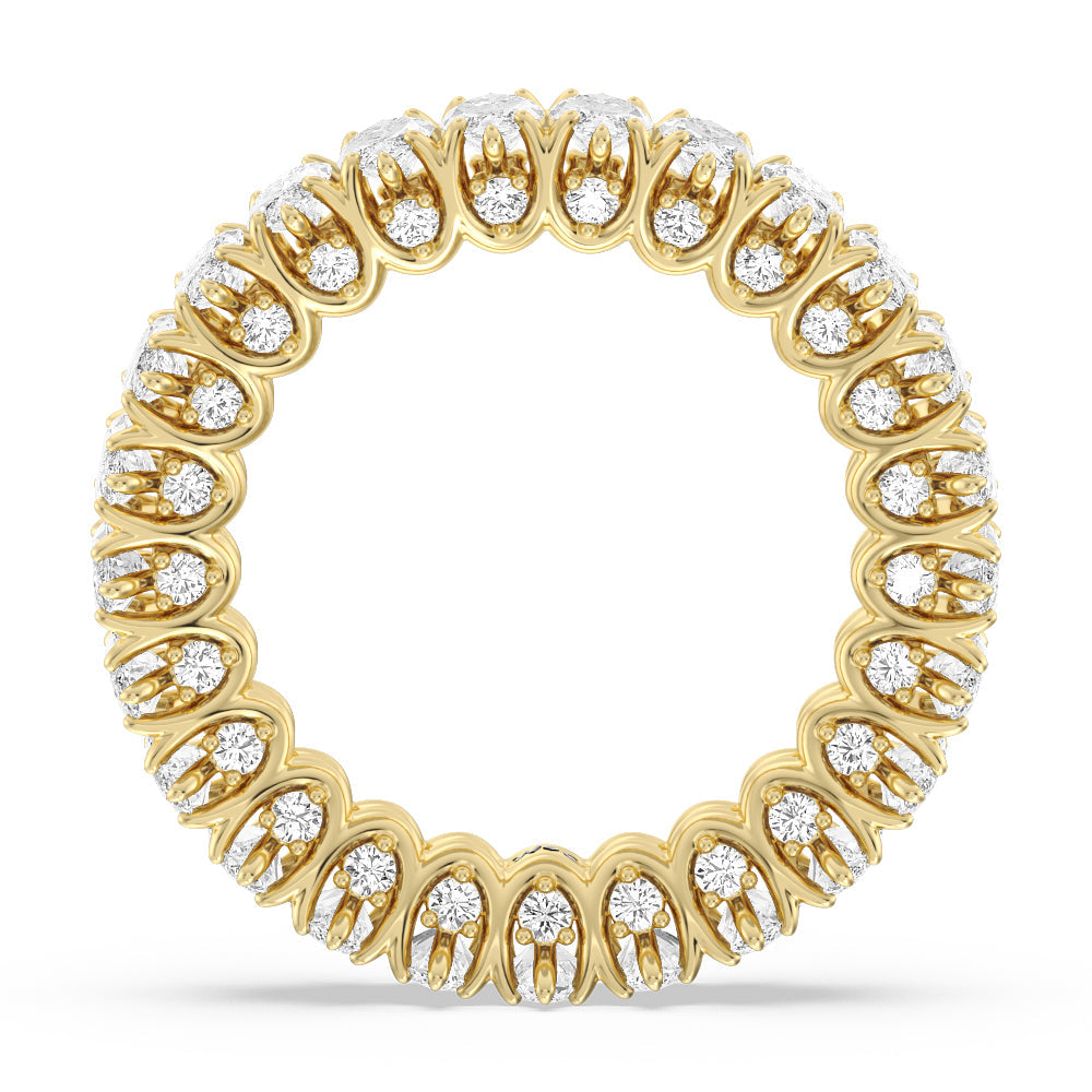 Marquise Split Prong Basket Eternity Ring with 18KT Yellow Gold / Natural / 4 3/4 Cut Diamond in 14KT Yellow Gold / Natural / 4 3/4 view 2
