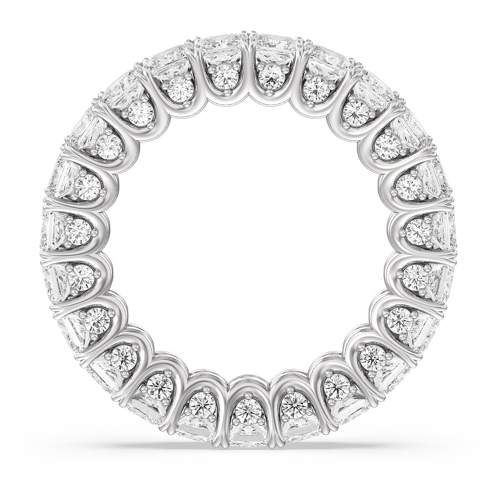 Princess Split Prong Basket Eternity Ring with Platinum / Natural / 6 3/8 Cut Diamond in 14KT Platinum / Natural / 6 3/8 view 2

