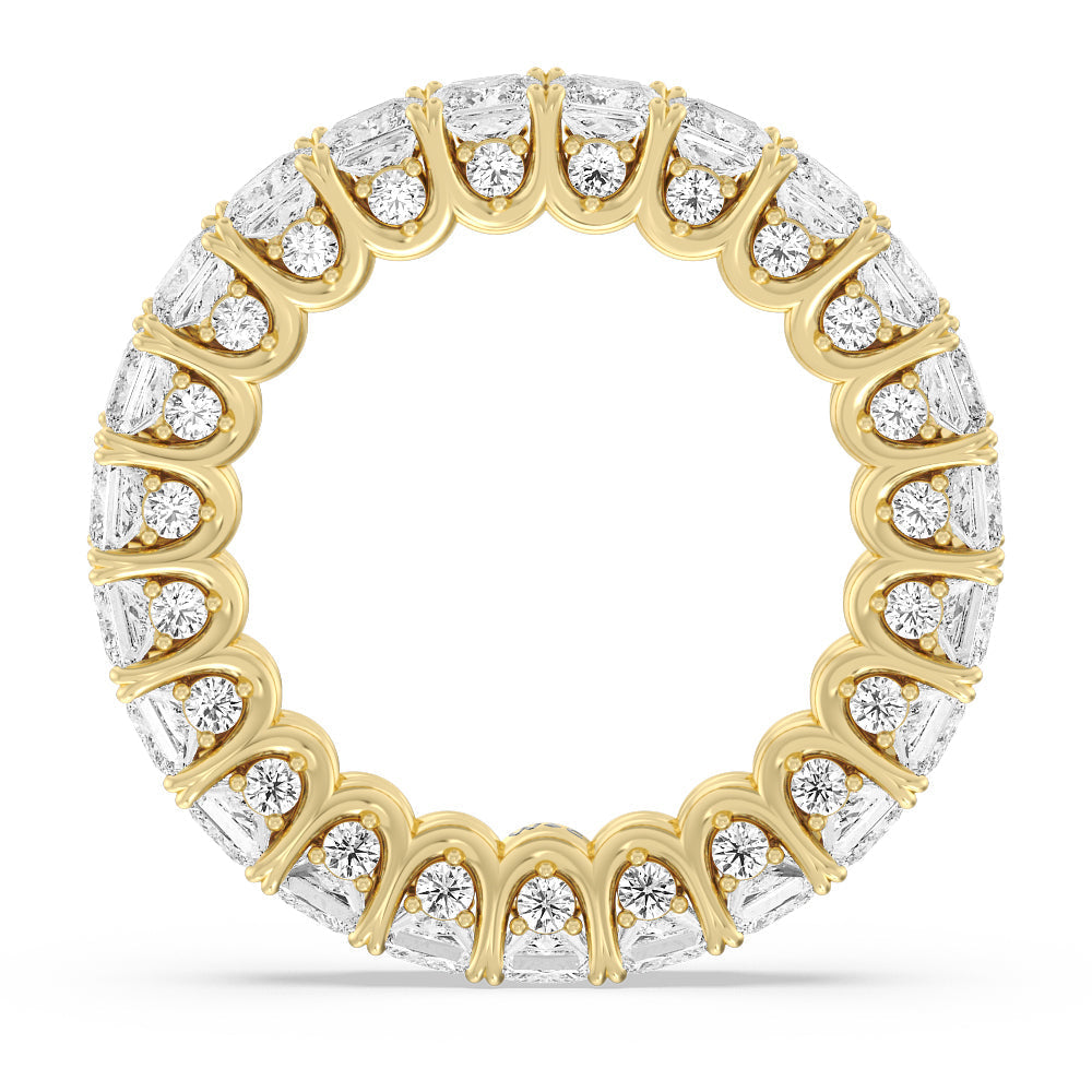 Princess Split Prong Basket Eternity Ring with 18KT Yellow Gold / Natural / 6 3/8 Cut Diamond in 14KT Yellow Gold / Natural / 6 3/8 view 2

