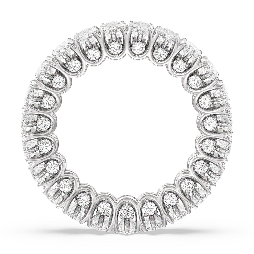 Marquise Split Prong Basket Eternity Ring with Platinum / Natural / 6 1/2 Cut Diamond in 14KT Platinum / Natural / 6 1/2 view 2
