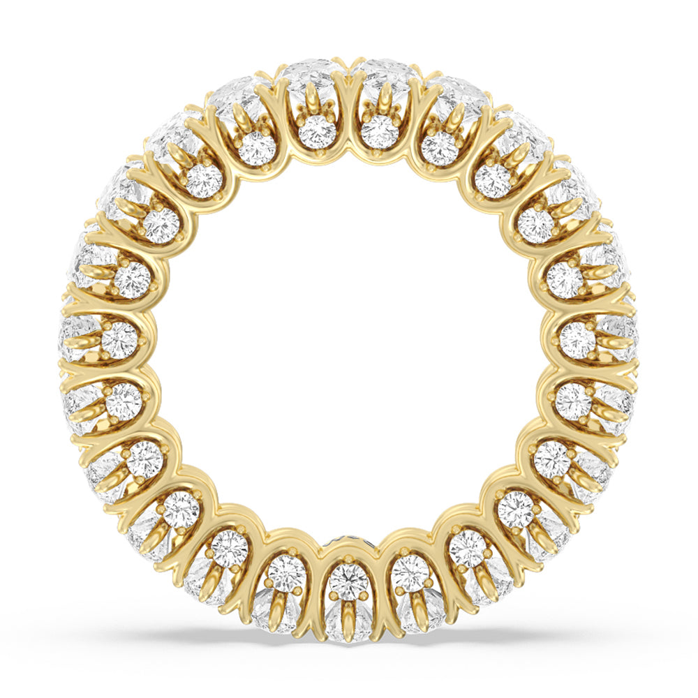 Marquise Split Prong Basket Eternity Ring with 18KT Yellow Gold / Natural / 6 1/2 Cut Diamond in 14KT Yellow Gold / Natural / 6 1/2 view 2
