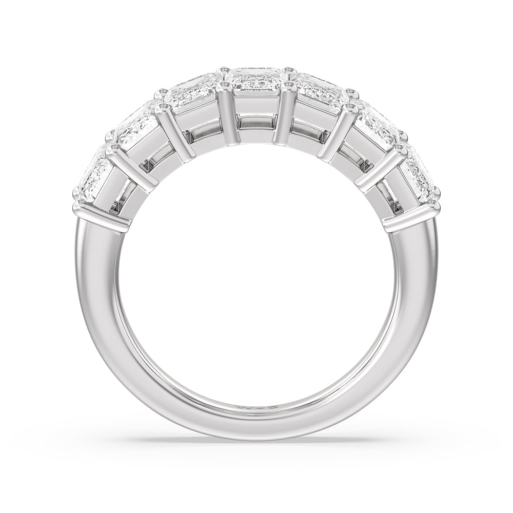 Seven Stone Emerald Cut Diamond Ring (G/H SI+) with Platinum / Natural / 4 Cut Diamond in 14KT Platinum / Natural / 4 view 2
