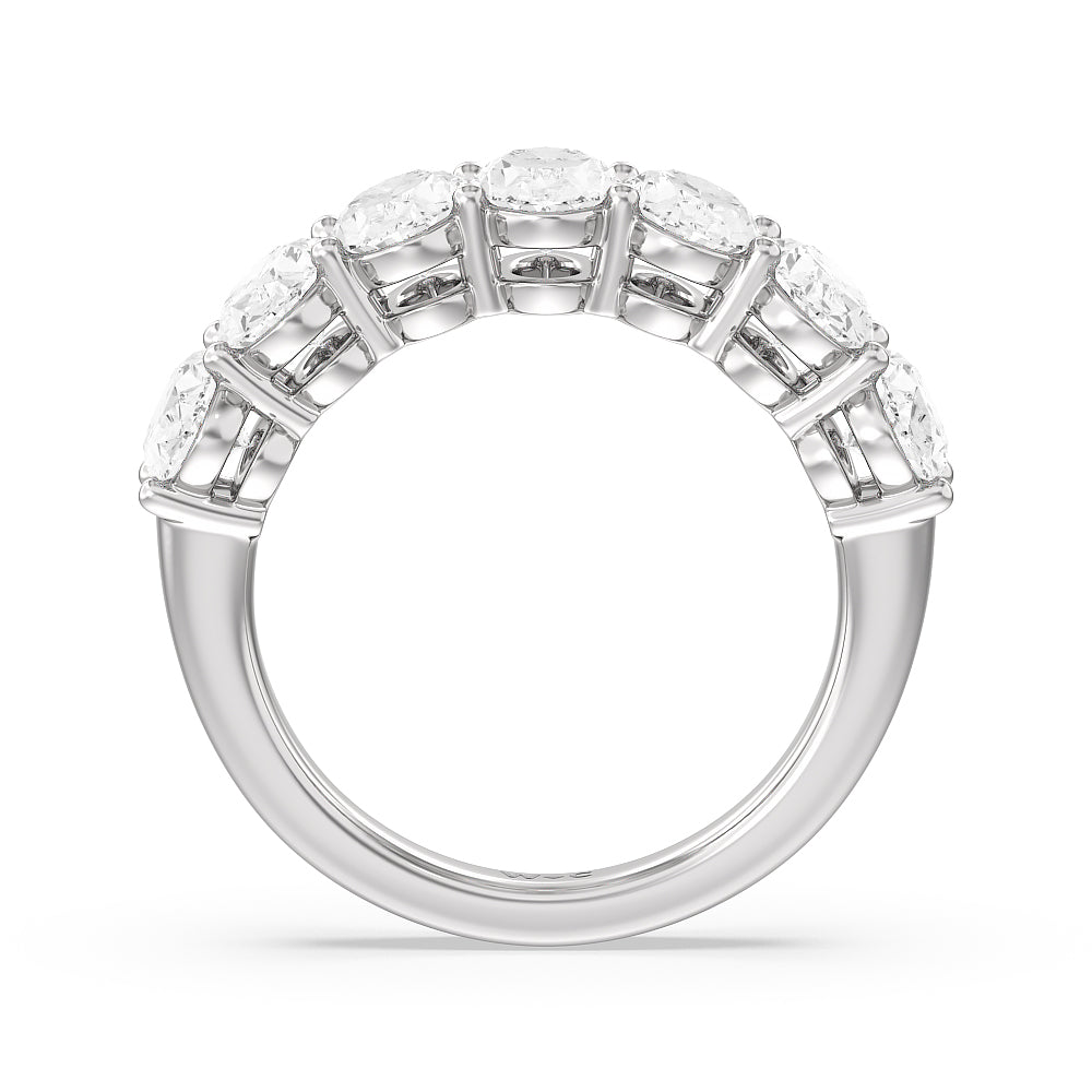 Seven Stone Oval Diamond Anniversary Ring (E+ VS+) with Platinum / Lab / 4 Cut Diamond in 14KT Platinum / Lab / 4 view 2
