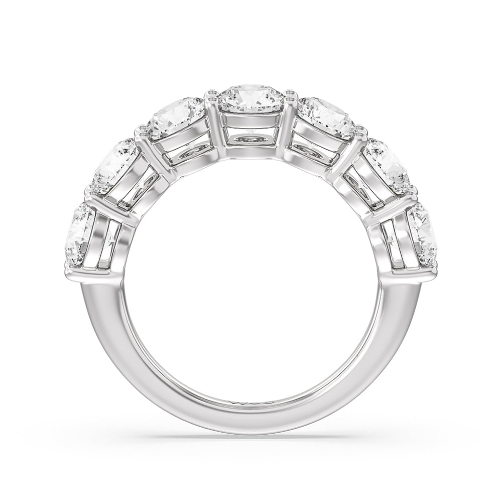 Seven Stone Round Diamond Anniversary Ring (G/H SI+) with Platinum / Natural / 4 Cut Diamond in 14KT Platinum / Natural / 4 view 2
