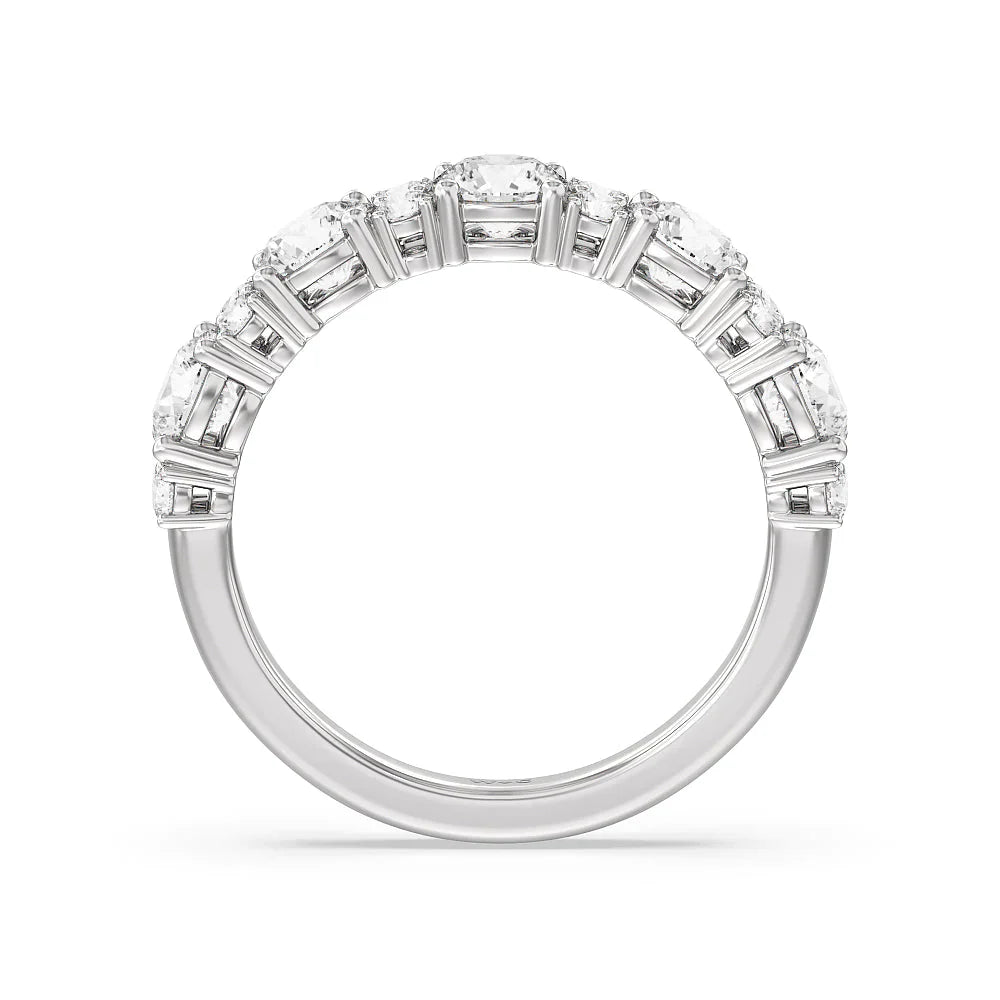 Round Station Anniversary Ring (E+ VS+) with Platinum / Lab / 2 Cut Diamond in 14KT Platinum / Lab / 2 view 2
