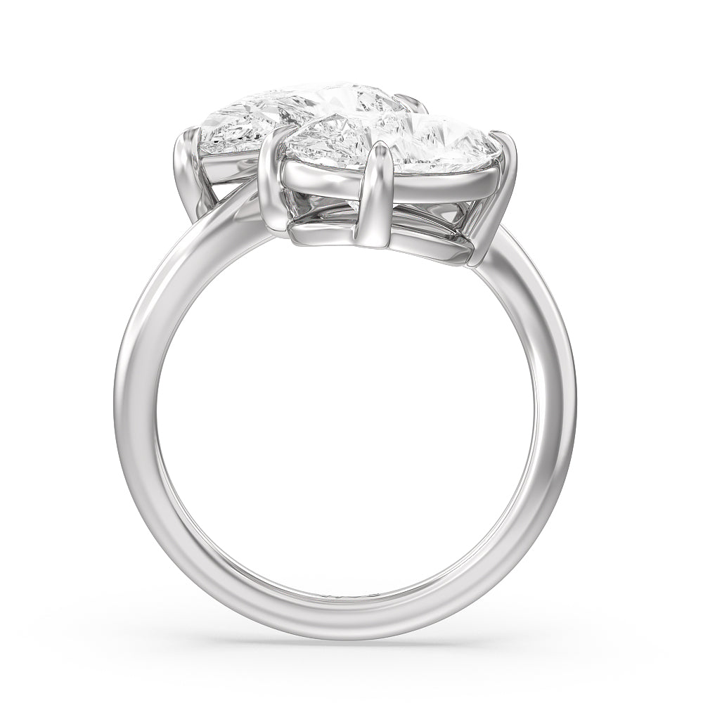 Pear Cut Twin Diamond Bypass Toi Et Moi Engagement Ring with Lab Grown Diamond in 14KT Platinum view 2

