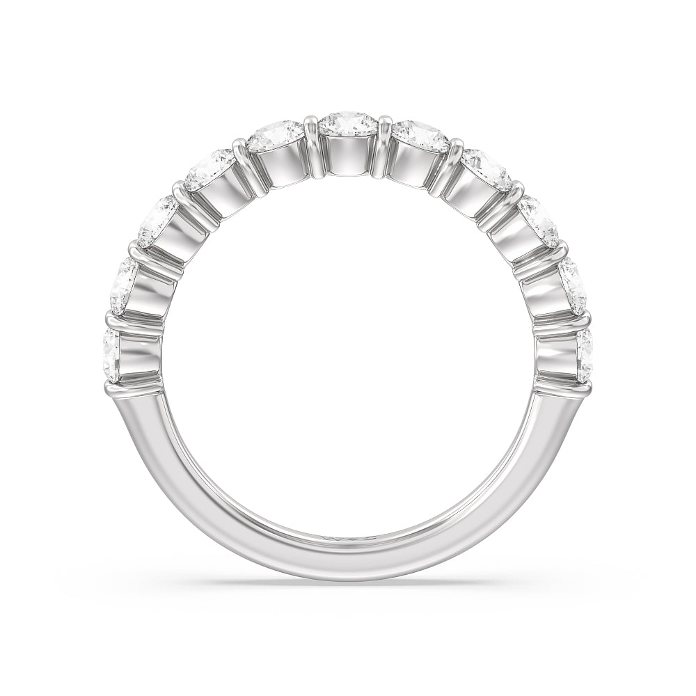 Bar Set Round diamond Anniversary Ring (F/G SI+) with Platinum / Natural / 1 1/2 Cut Diamond in 14KT Platinum / Natural / 1 1/2 view 4
