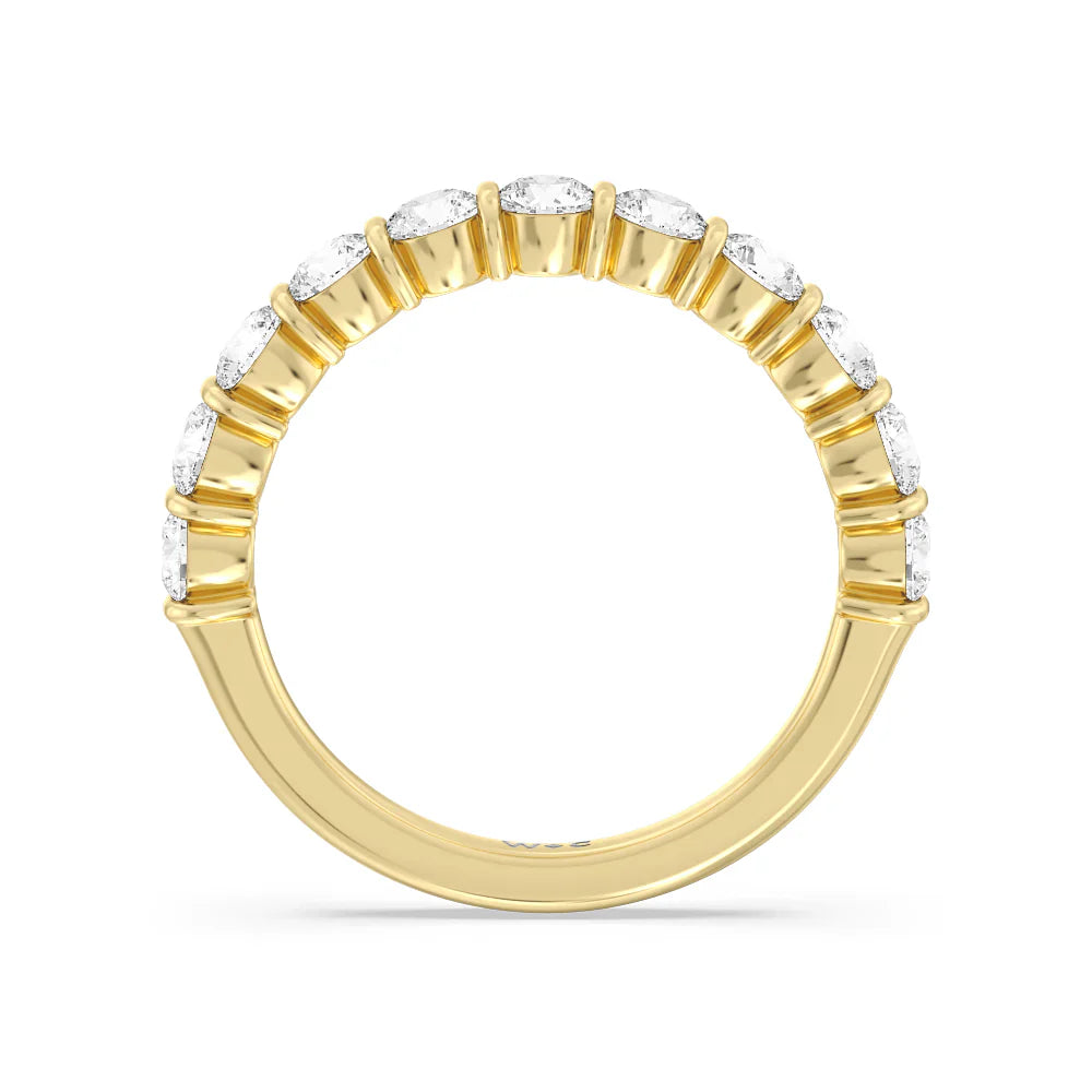 Bar Set Round diamond Anniversary Ring (E+ VS+) with 18KT Yellow Gold / Lab / 1 1/2 Cut Diamond in 14KT Yellow Gold / Lab / 1 1/2 view 2
