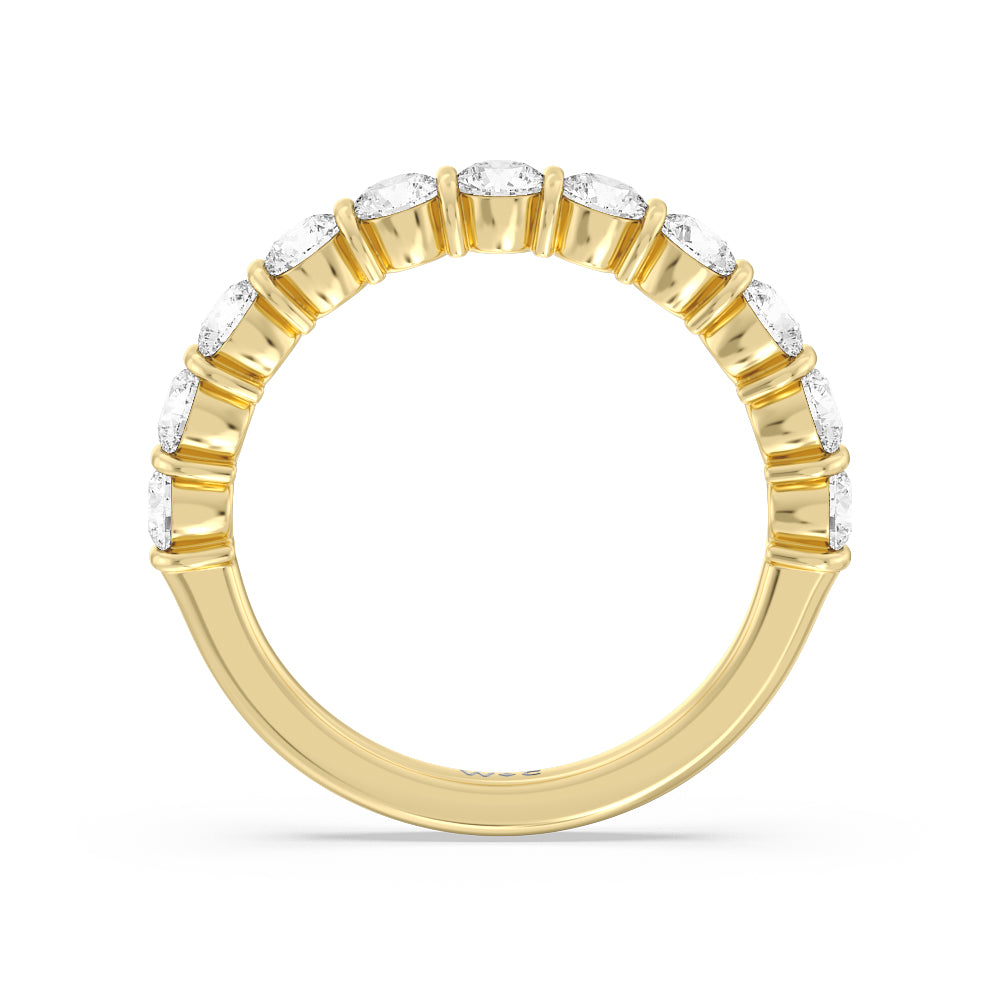Bar Set Round diamond Anniversary Ring (F/G SI+) with 18KT Yellow Gold / Natural / 1 1/2 Cut Diamond in 14KT Yellow Gold / Natural / 1 1/2 view 4
