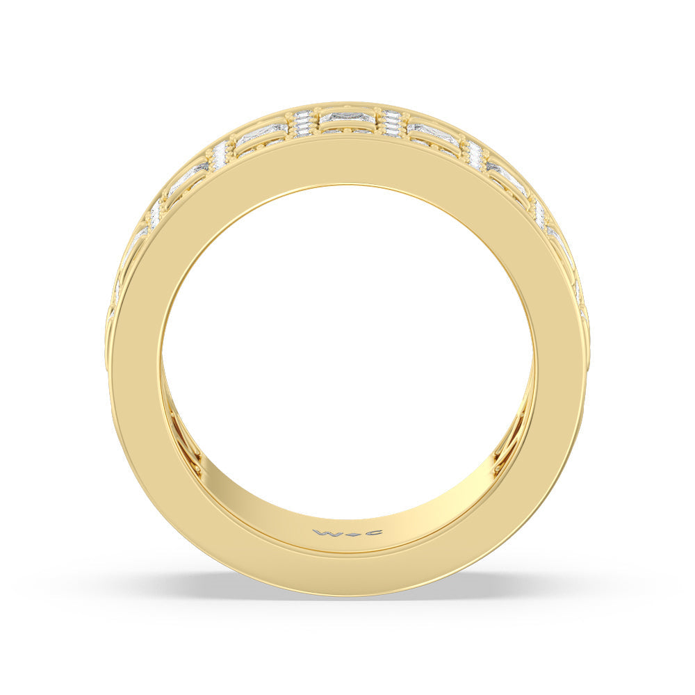 Luxe Princess Cut Diamond Halo Anniversary Ring with 18KT Yellow Gold / Natural / 2 1/10 Cut Diamond in 14KT Yellow Gold / Natural / 2 1/10 view 2
