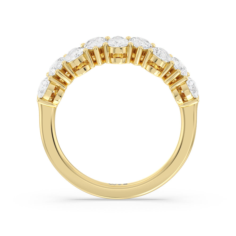 North-South Pear Diamond Anniversary Ring with 18KT Yellow Gold / Natural / 2 Cut Diamond in 14KT Yellow Gold / Natural / 2 view 4

