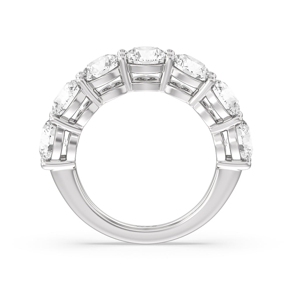 Seven Stone Round Diamond Anniversary Ring (E+ VS+) with Platinum / Lab / 5 Cut Diamond in 14KT Platinum / Lab / 5 view 2
