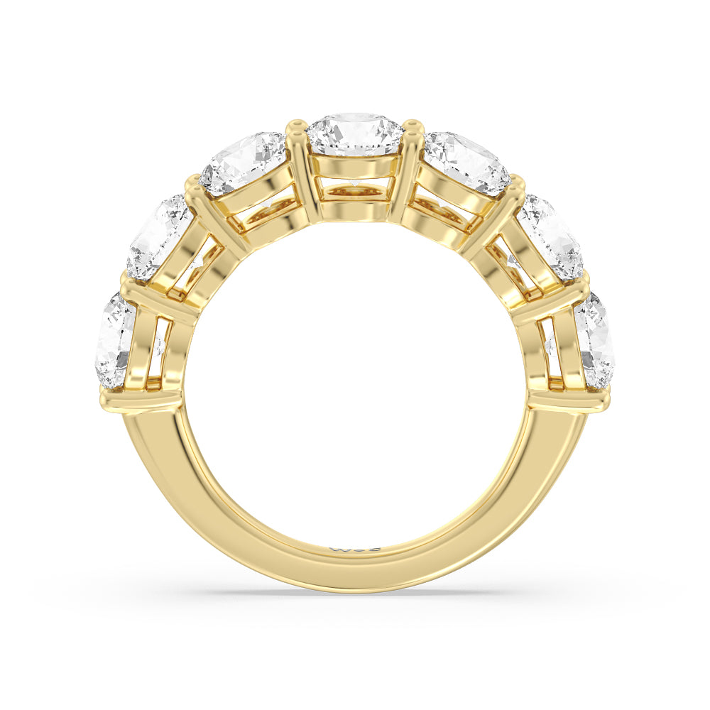 Seven Stone Round Diamond Anniversary Ring (G/H SI+) with 18KT Yellow Gold / Natural / 5 Cut Diamond in 14KT Yellow Gold / Natural / 5 view 2

