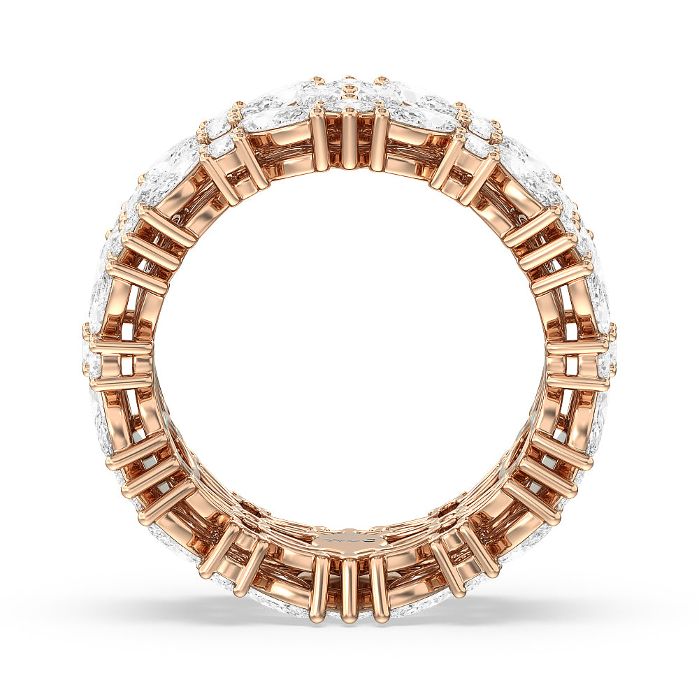 Meadow Eternity Ring with 18KT Rose Gold / Natural / 4 1/4 Cut Diamond in 14KT Rose Gold / Natural / 4 1/4 view 2
