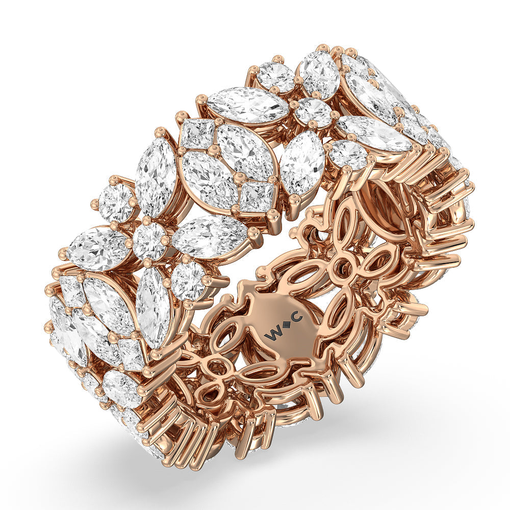 Meadow Eternity Ring with 18KT Rose Gold / Natural / 4 1/4 Cut Diamond in 14KT Rose Gold / Natural / 4 1/4 view 3
