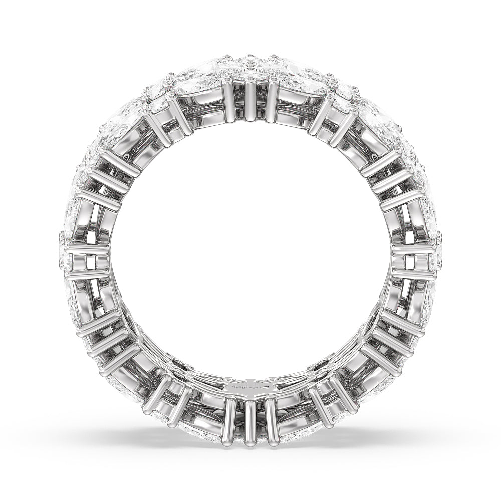 Meadow Eternity Ring with Platinum / Natural / 4 1/4 Cut Diamond in 14KT Platinum / Natural / 4 1/4 view 2
