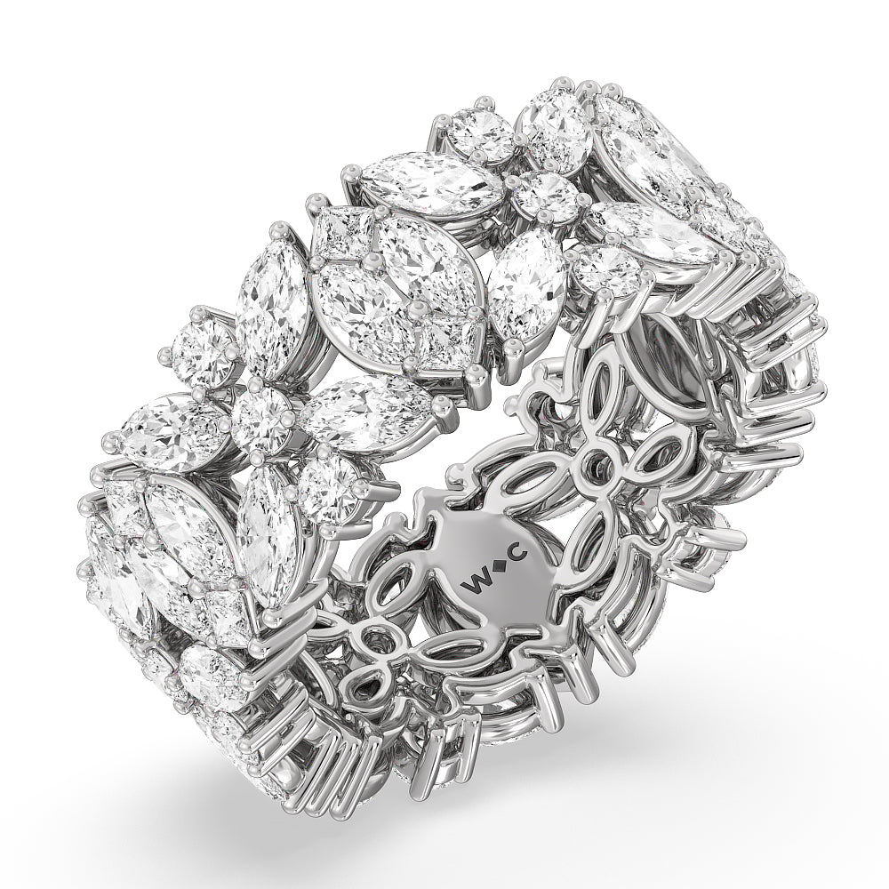Meadow Eternity Ring with Platinum / Natural / 4 1/4 Cut Diamond in 14KT Platinum / Natural / 4 1/4 view 3
