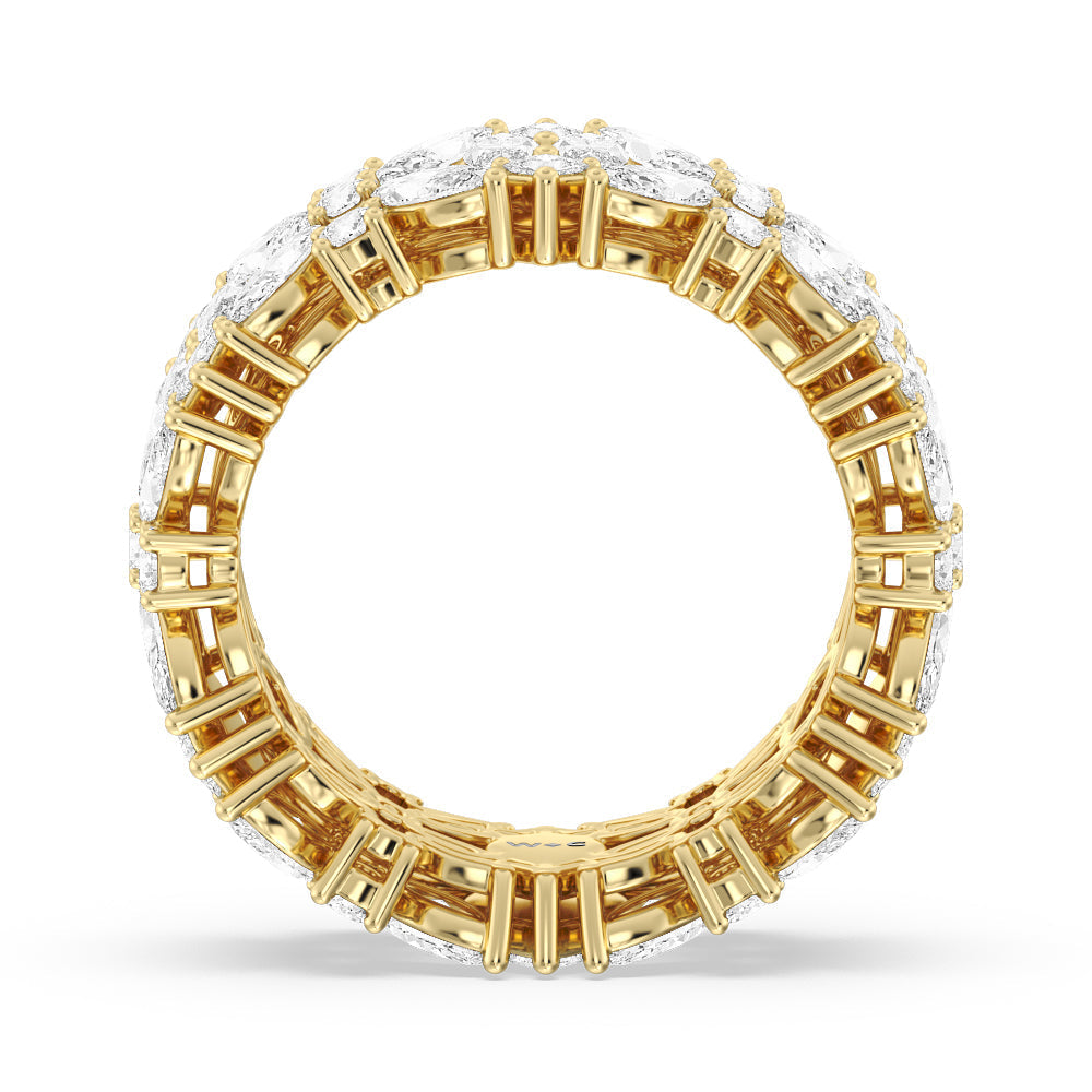 Meadow Eternity Ring with 18KT Yellow Gold / Natural / 4 1/4 Cut Diamond in 14KT Yellow Gold / Natural / 4 1/4 view 2
