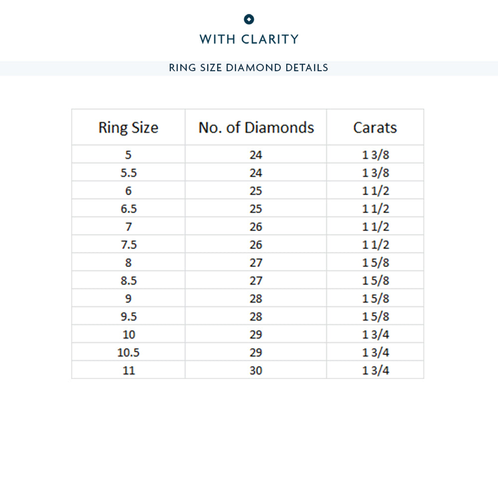 Heart Set Round Diamond Eternity Ring with Platinum / Natural / 1 1/2 Cut Diamond in 14KT Platinum / Natural / 1 1/2 view 4
