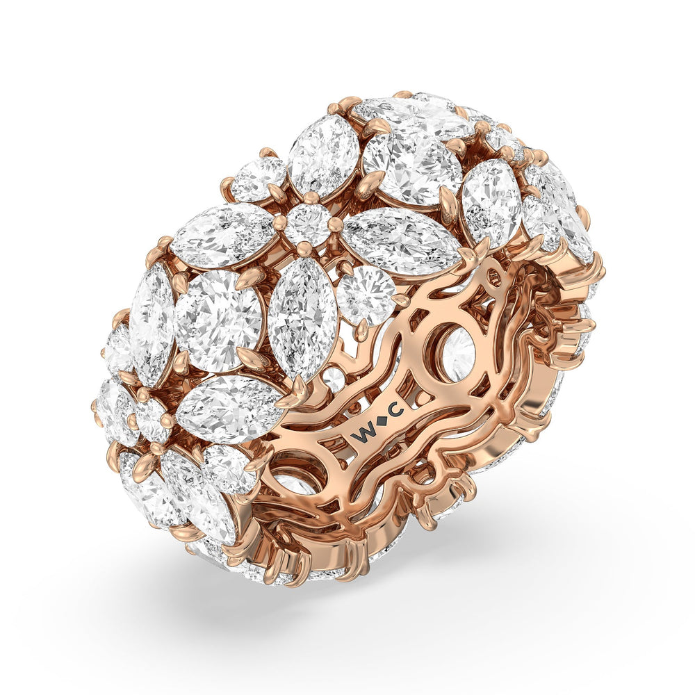 Garden Eternity Ring with 18KT Rose Gold / Lab / 9 1/2 Cut Diamond in 14KT Rose Gold / Lab / 9 1/2 view 2
