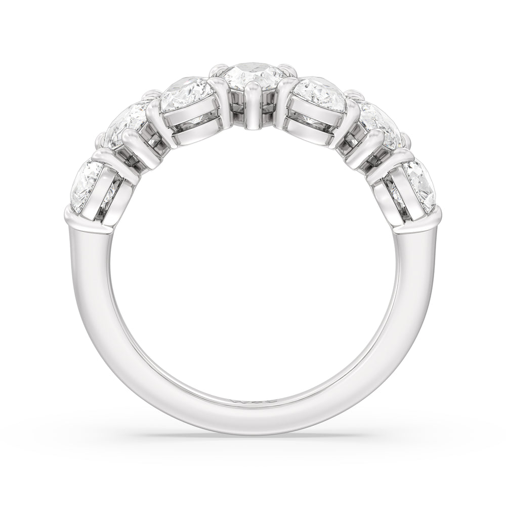 North-South Pear Diamond Anniversary Ring with Platinum / Natural / 4 Cut Diamond in 14KT Platinum / Natural / 4 view 4

