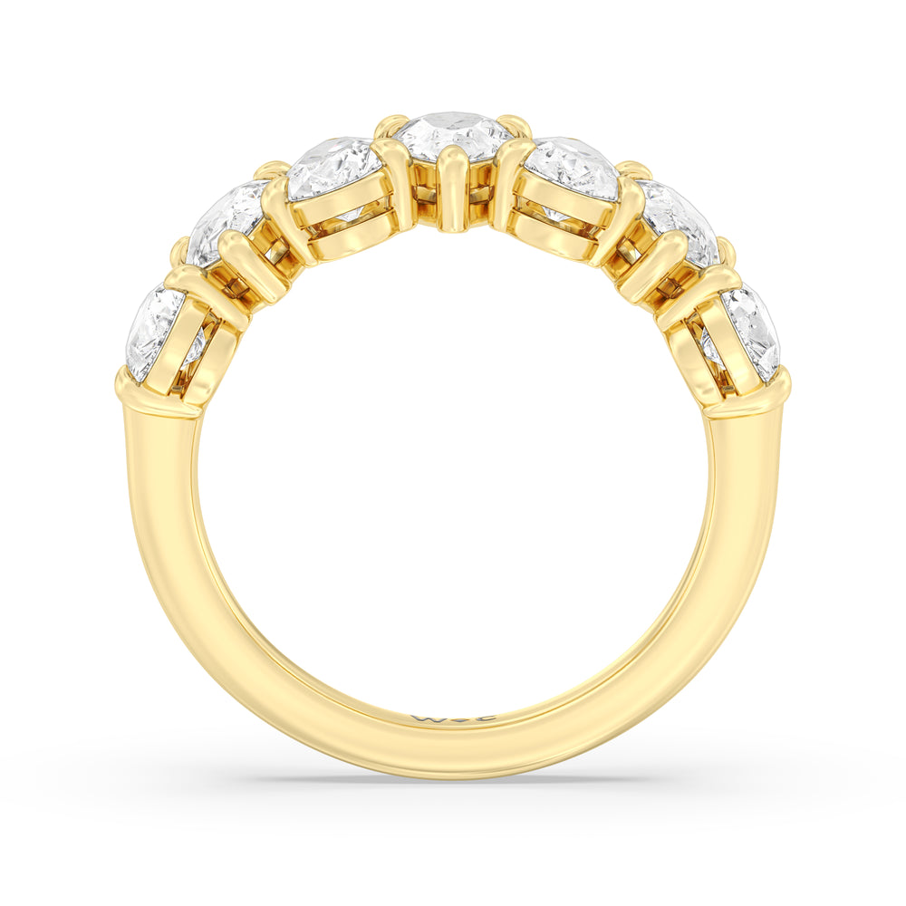 North-South Pear Diamond Anniversary Ring with 18KT Yellow Gold / Natural / 4 Cut Diamond in 14KT Yellow Gold / Natural / 4 view 4
