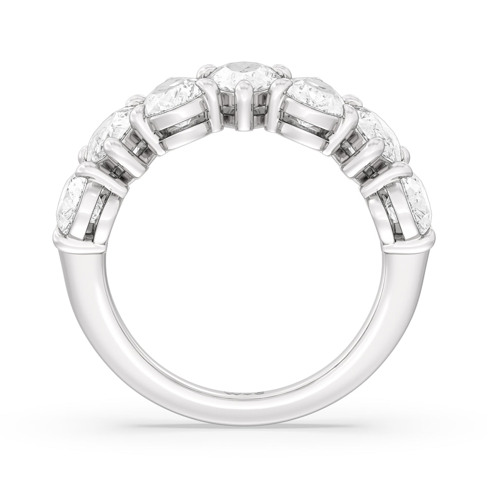 North-South Pear Diamond Anniversary Ring with Platinum / Natural / 4 9/10 Cut Diamond in 14KT Platinum / Natural / 4 9/10 view 4
