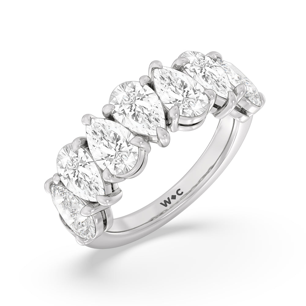 North-South Pear Diamond Anniversary Ring with Platinum / Natural / 4 9/10 Cut Diamond in 14KT Platinum / Natural / 4 9/10 view 5
