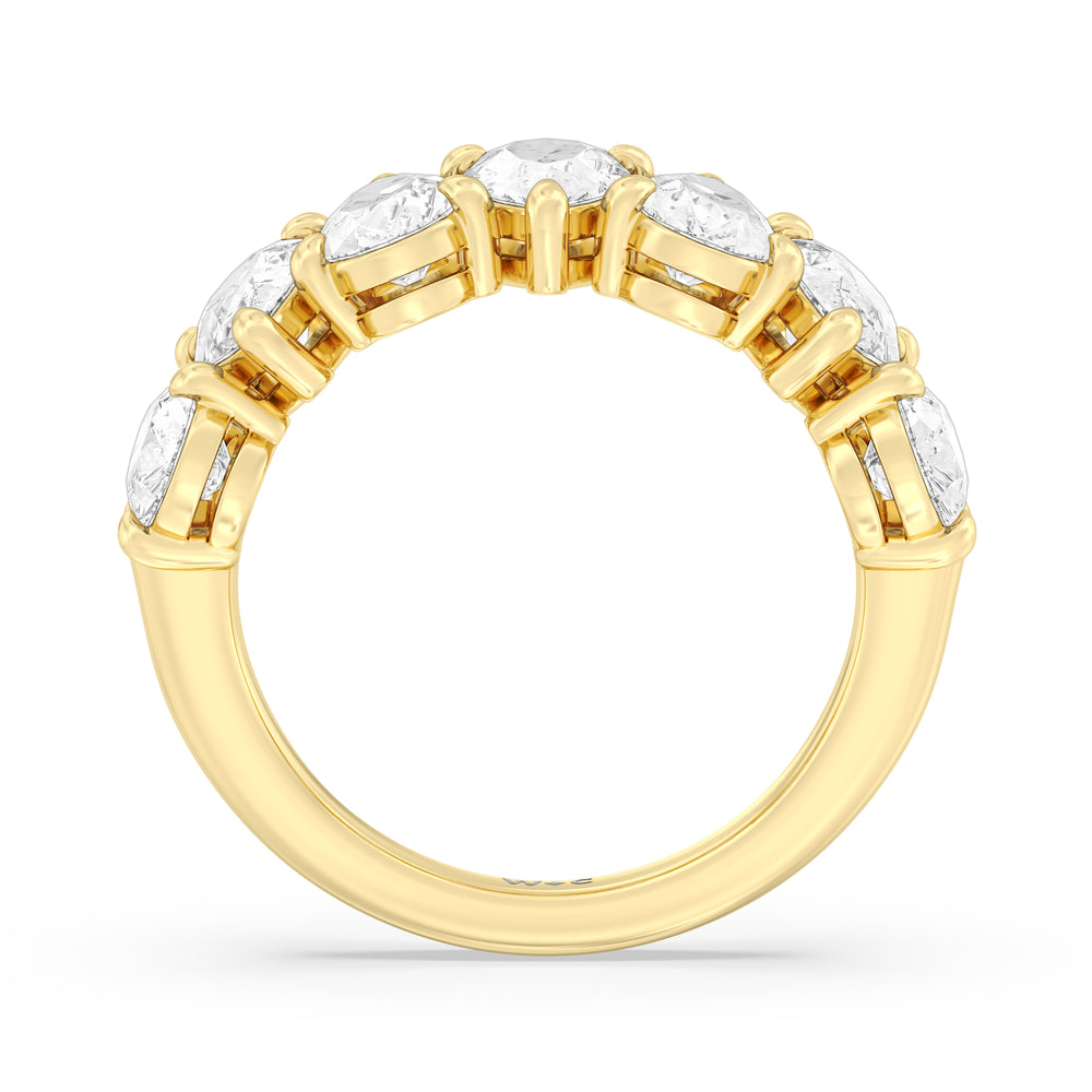 North-South Pear Diamond Anniversary Ring with 18KT Yellow Gold / Natural / 4 9/10 Cut Diamond in 14KT Yellow Gold / Natural / 4 9/10 view 4
