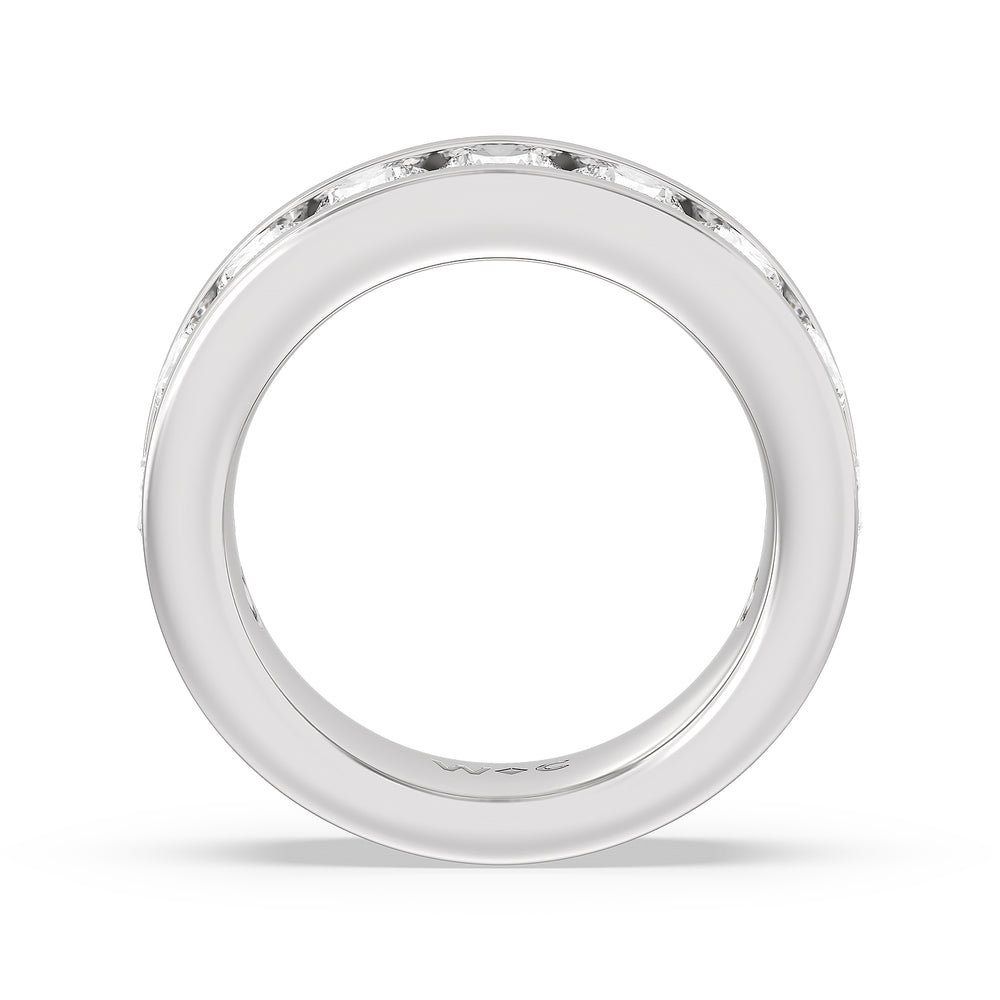 Round Brilliant Cut Diamond Channel Set Band (F/G SI+) with Platinum / Natural / 3 Cut Diamond in 14KT Platinum / Natural / 3 view 4
