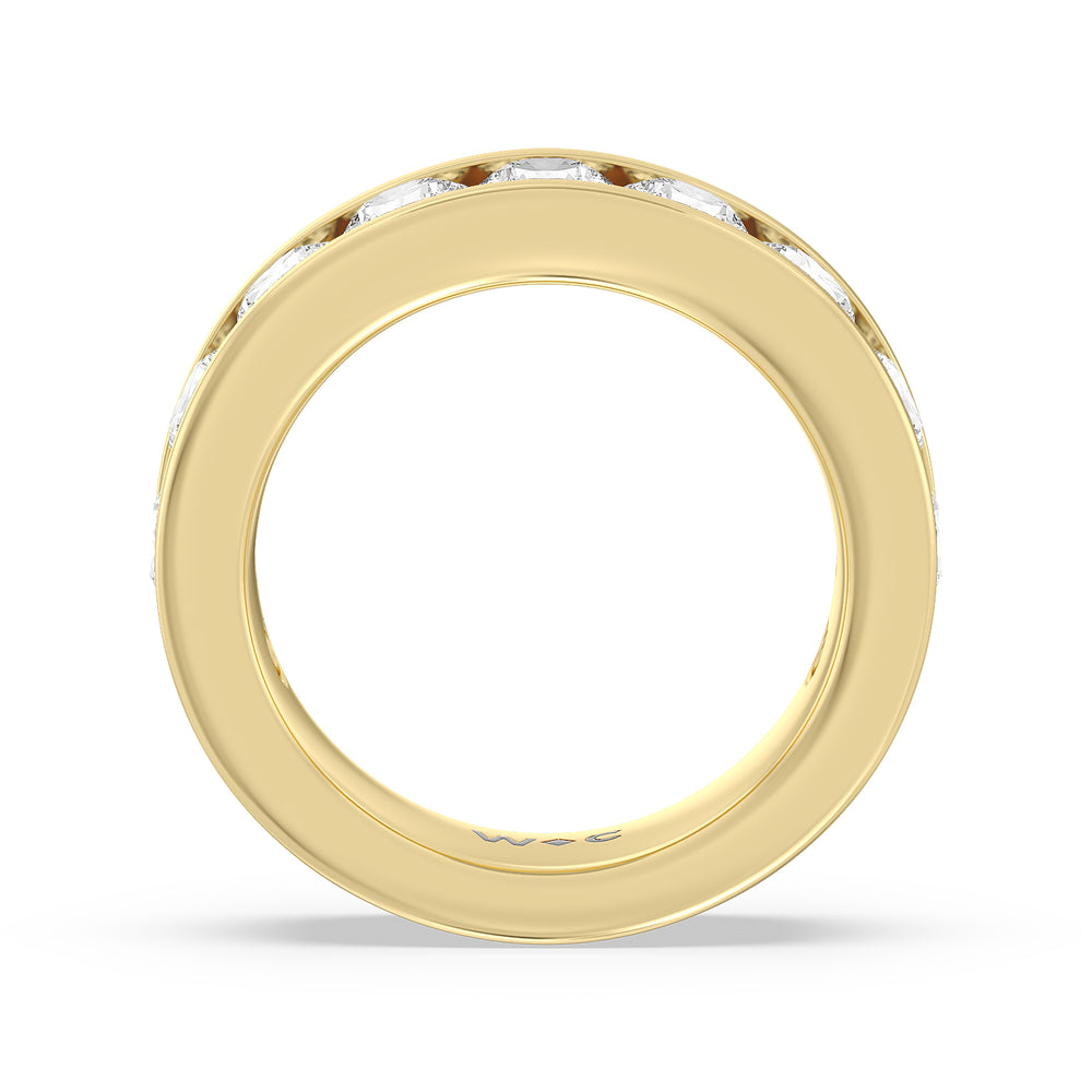 Round Brilliant Cut Diamond Channel Set Band (F/G SI+) with 18KT Yellow Gold / Natural / 3 Cut Diamond in 14KT Yellow Gold / Natural / 3 view 4
