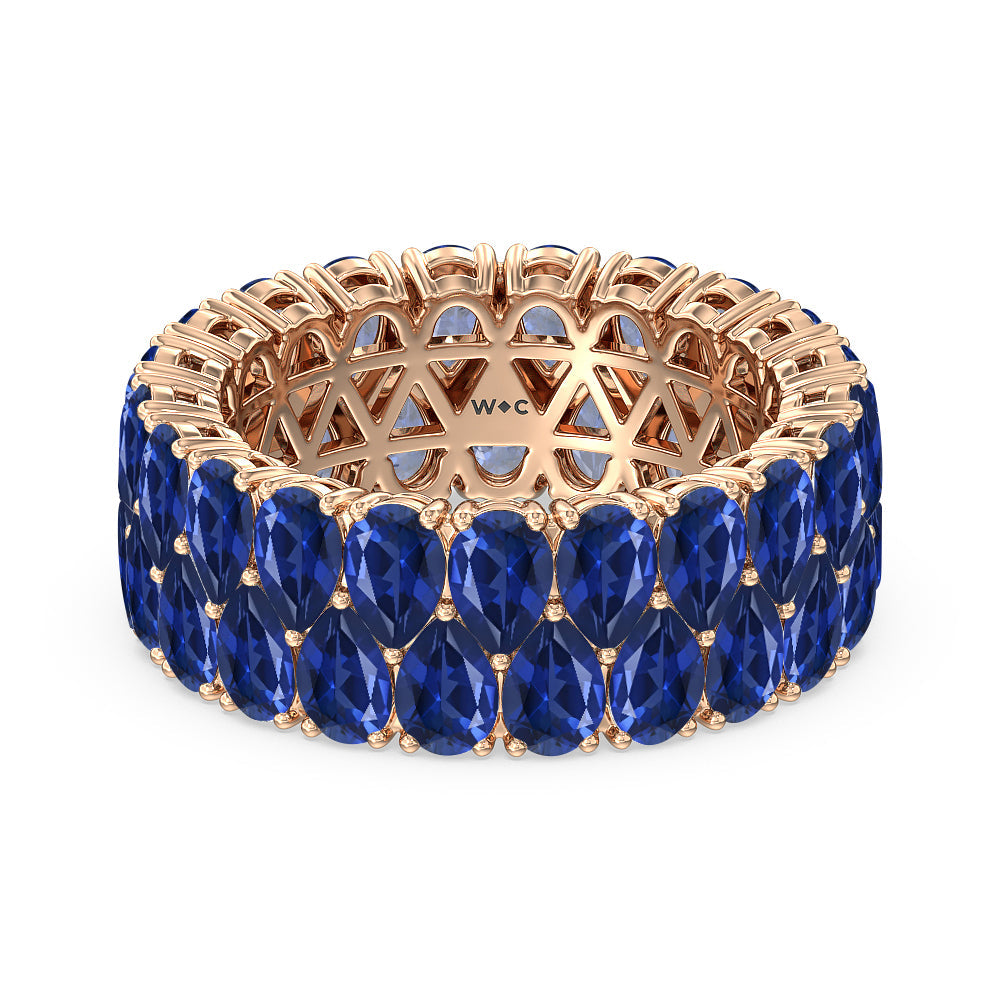 The Oculus Created Sapphire Eternity Ring with 14KT Rose Gold Cut Diamond in 14KT Rose Gold view 1
