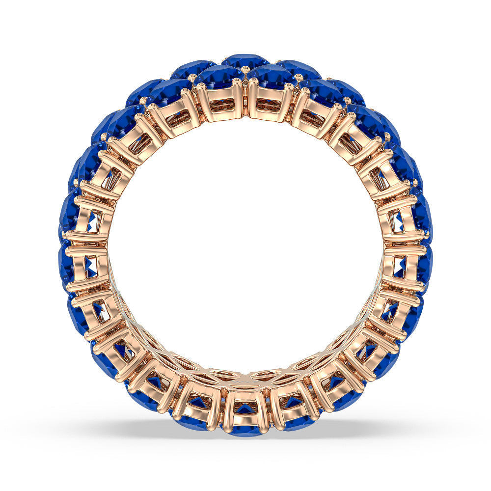 The Oculus Created Sapphire Eternity Ring with 14KT Rose Gold Cut Diamond in 14KT Rose Gold view 3
