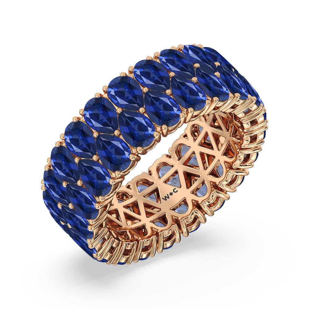 The Oculus Created Sapphire Eternity Ring with 14KT Rose Gold Cut Diamond in 14KT Rose Gold view 2
