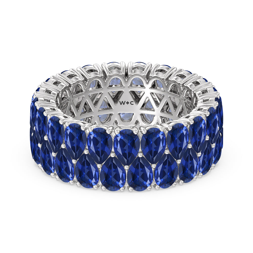 The Oculus Created Sapphire Eternity Ring with 14KT White Gold Cut Diamond in 14KT White Gold view 1
