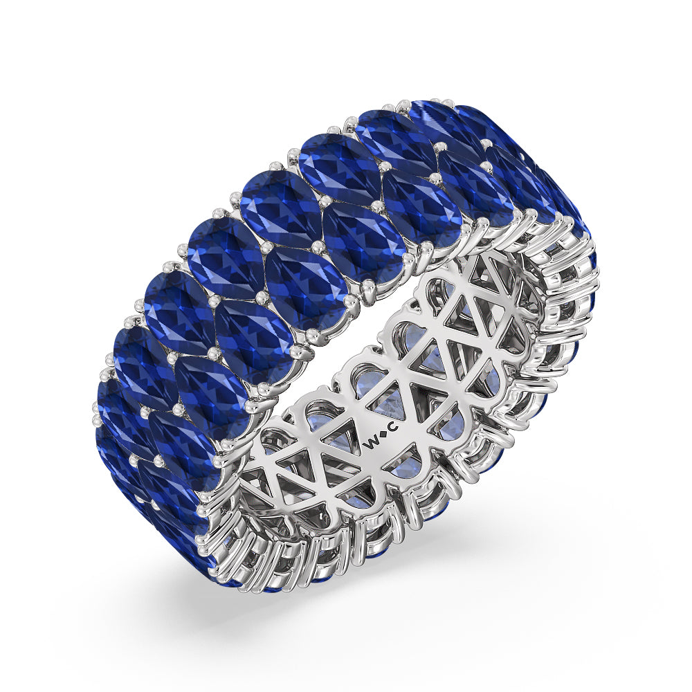 The Oculus Created Sapphire Eternity Ring with 14KT White Gold Cut Diamond in 14KT White Gold view 2
