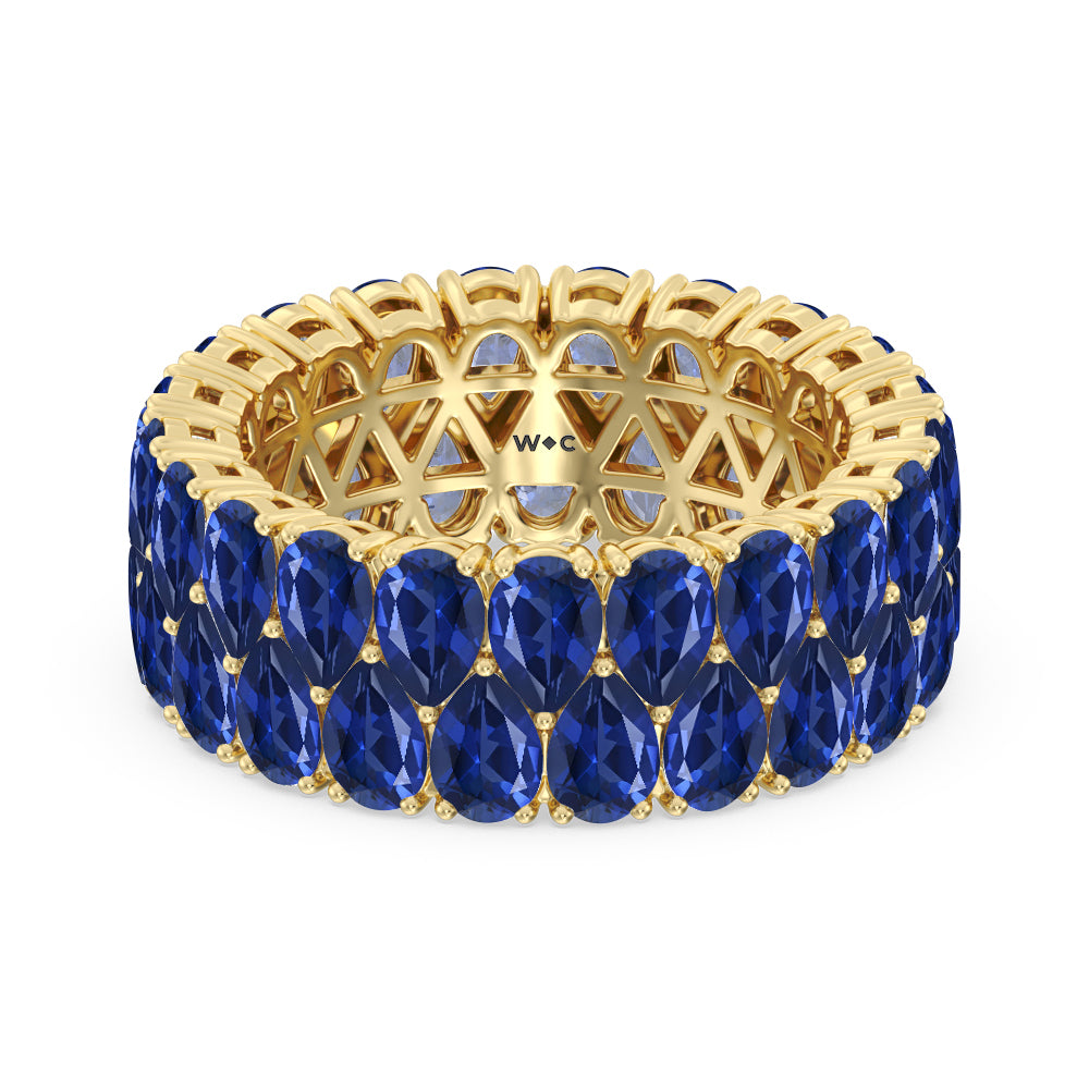 The Oculus Created Sapphire Eternity Ring with 14KT Yellow Gold Cut Diamond in 14KT Yellow Gold view 1
